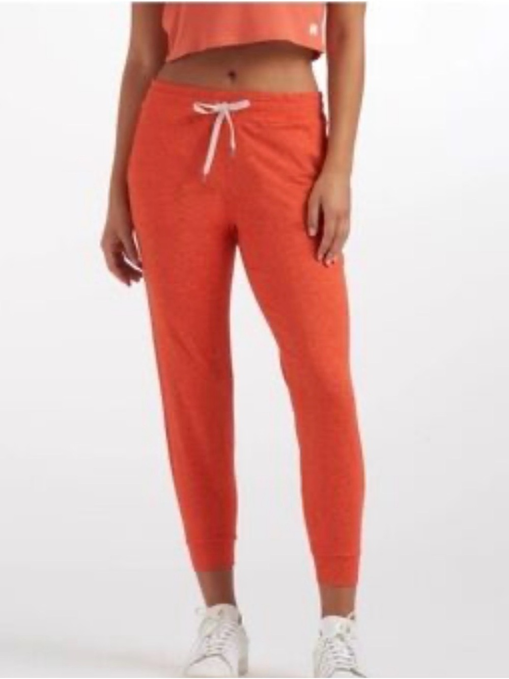 Vouri Women's Performance Joggers Drawstring Leggings Coral/Orange Crush Small